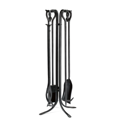 Plow & Hearth 4 Piece Iron Fireplace Tool Set & Reviews Wayfair